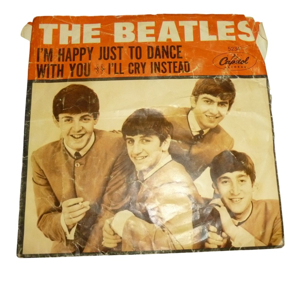 The Beatles I'm Happy Just To Dance With You 45 RPM‎ Vinyl Capitol 5234 Sleeve